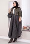 Plaid Flared Skirt, Black and Tan - 6