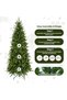 Pencil Artificial Christmas Tree, Realistic PE & PVC Mixed Pine Tips, Hinged Slim Xmas Tree, Sturdy Metal Stand, Indoor Entryway Holiday Decor 5ft / 6ft / 7ft / 8ft / 10ft - 2