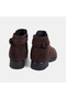Women's Coffee DesaComfort Suede Boots with Metal Buckle Detail - 7