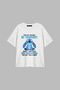 Timeout Printed Relaxed Fit White Women's T-Shirt