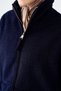 Women's Mock Neck Zip-Up Fleece Jacket with Front Pockets, Navy Blue - 5