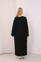 Crew Neck, Long-Sleeved, Loose Fit, Oversized, Knitted, Textured, Ankle-Length, Long Knit Dress - 2