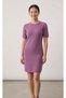 Crew Neck, Short-Sleeved, Solid Color, Soft-Textured Basic Short Knit Dress
