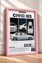 White Classic Japanese Sedan Framed Art Print Car Poster for Garage or Office Wall Decor OTO038 - 2