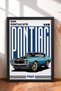 Turquoise Classic American Muscle Car Framed Art Print Car Poster for Garage or Office Wall Decor OTO043