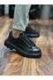 BayTuluk BT-X24 Black Vegan Leather Black High-Sole Men's Casual Sneakers - 5