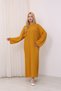 Crew Neck, Long-Sleeved, Loose Fit, Oversized, Knitted, Textured, Ankle-Length, Long Knit Dress - 7