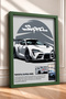 White Wide-Frame Japanese Sports Car Framed Art Print / Car Poster for Garage or Office Wall Decor OTO047 - 2