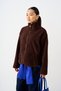 Women's Mock Neck Zip-Up Fleece Jacket with Front Pockets, Brown - 2