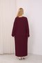 Crew Neck, Long-Sleeved, Loose Fit, Oversized, Knitted, Textured, Ankle-Length, Long Knit Dress - 2
