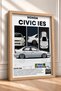 White Classic Japanese Sedan Framed Art Print Car Poster for Garage or Office Wall Decor OTO038 - 2