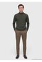 Khaki Half Turtleneck Plain Knit Wool Blended Sweater Sweater - 5