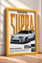 Silver Japanese Sports Car Poster with Orange Text in a Frame—Car Poster and Wall Decor OTO040 - 2