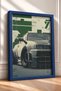 Framed Japanese Sports Car Poster with Green Graphic Design—Car Poster, Wall Decor OTO184 - 2