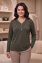 Nergiz Combed Cotton Women's Large Size Long Sleeve Comfortable Fit Blouse