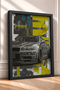 Yellow Typographic Japanese Sports Car Framed Art Print / Car Poster for Garage or Office Wall Decor OTO189 - 2