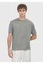 Taupe Color Solid Cotton Blend T-Shirt