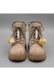 442 Beige Genuine Leather Women's Boots