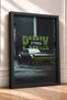 Green and Black Wide-Body Muscle Car Framed Art Print / Car Poster for Garage or Office Wall Decor OTO192 - 2