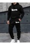 Unisex μαύρο ζέρσεϊ με τύπωμα
