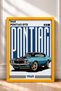 Turquoise Classic American Muscle Car Framed Art Print Car Poster for Garage or Office Wall Decor OTO043 - 3