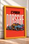 Cyberpunk Blue Wide-Body Sports Car Framed Art Print / Car Poster for Garage or Office Wall Decor OTO005 - 2