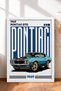 Turquoise Classic American Muscle Car Framed Art Print Car Poster for Garage or Office Wall Decor OTO043