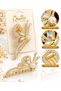 Gold Butterfly Buckle with Pearls and Crystal Stones—Sparkling, Large Women's Hair Clip - 2