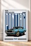Turquoise Classic American Muscle Car Framed Art Print Car Poster for Garage or Office Wall Decor OTO043 - 3