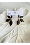 STEEL EARRINGS WITH BLACK-LEAVED FLOWERS - 6