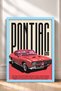 Retro Red American Muscle Car Framed Art Print Car Poster for Garage or Office Wall Decor OTO006 - 3