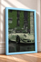 Green-Toned Retro Collage Sports Car Framed Art Print / Car Poster for Garage or Office Wall Decor OTO180 - 2