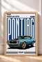 Turquoise Classic American Muscle Car Framed Art Print Car Poster for Garage or Office Wall Decor OTO043 - 3