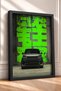 Luxury SUV Framed Art Print in Front of a Neon Green Wall—Car Poster for Garage or Office Wall Decor OTO190 - 2