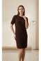 Crew Neck, Short-Sleeved, Solid Color, Soft-Textured Basic Short Knit Dress