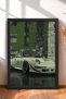 Green-Toned Retro Collage Sports Car Framed Art Print / Car Poster for Garage or Office Wall Decor OTO180