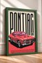 Retro Red American Muscle Car Framed Art Print Car Poster for Garage or Office Wall Decor OTO006 - 2