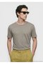 Taupe Color Solid 100% Linen T-Shirt - 4