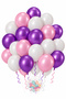 Metallic Pink, Purple, Pastel, and White Balloon Set | 24-Piece Premium-Quality Balloon Set for Parties and Birthdays