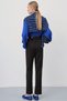 Women's Narrow Leg Pleated Brown Cigarette Pants with a Belt - 4