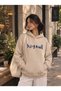 Beige Oversized Hooded Sweatshirt, 100% Cotton