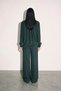 Green Padded Collar Detailed Oversized-Fit Shirt - 3