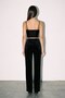 Black Velvet Straight-Leg Pants - 4