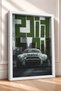 Framed Painting of a Japanese Super Sports Car in Front of Skyscrapers—Car Poster, Wall Decor OTO197 - 2