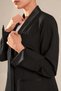 Satin Shawl Collar Abaya - 5