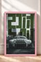 Framed Painting of a Japanese Super Sports Car in Front of Skyscrapers—Car Poster, Wall Decor OTO197 - 3