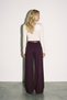 Burgundy Fleece-Lined, Relaxed-Fit Pants with a Belt Detail - 4