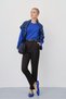 Women's Narrow Leg Pleated Brown Cigarette Pants with a Belt