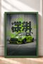 Pistachio Green Modified Hatchback Framed Art Print Car Poster for Garage or Office Wall Decor OTO195 - 3