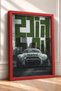 Framed Painting of a Japanese Super Sports Car in Front of Skyscrapers—Car Poster, Wall Decor OTO197 - 2